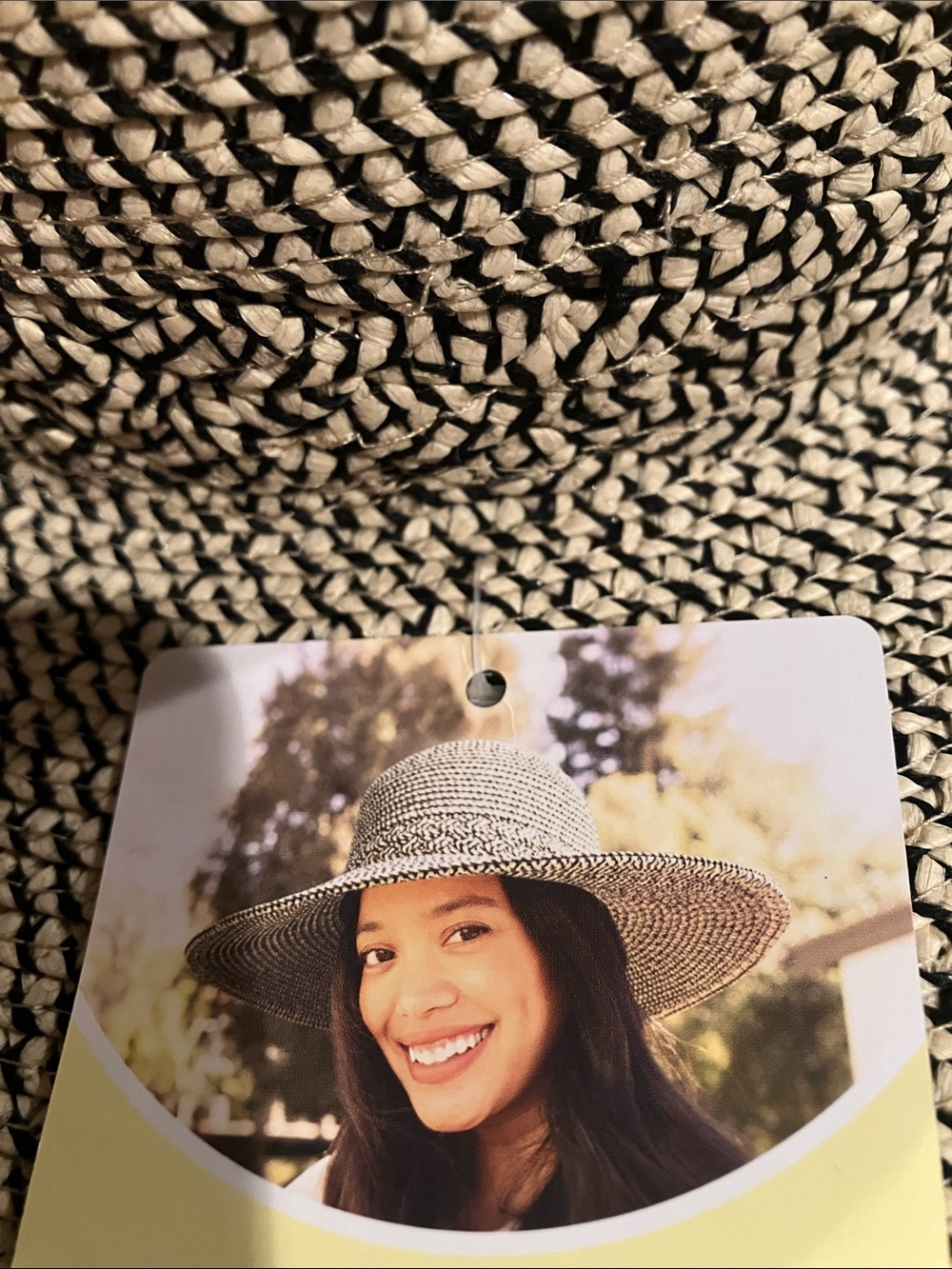 Sun Day Woven Straw Sun Hat - Black & Cream Braided